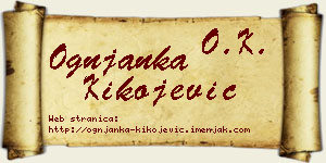 Ognjanka Kikojević vizit kartica